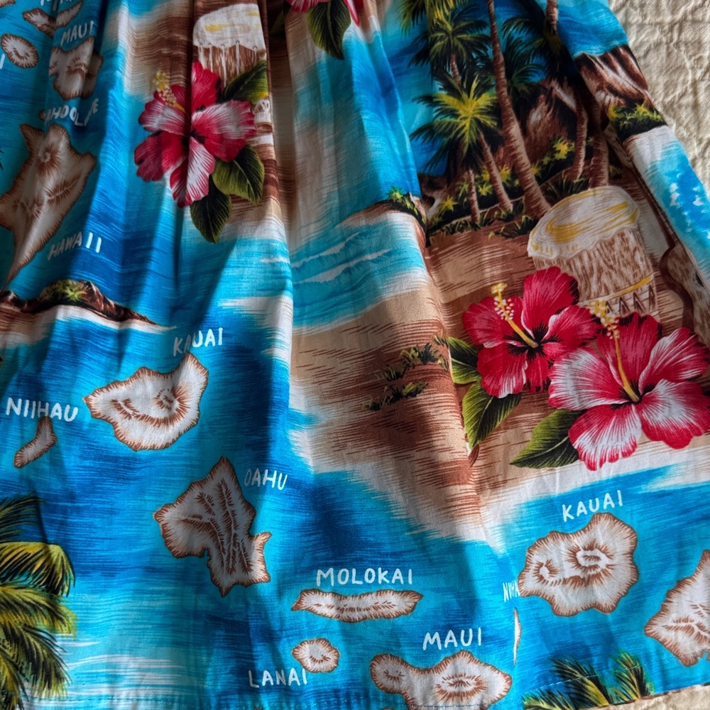 Tropical Hawaii Blue and Pink Kids Dress - Picture 3 of 6